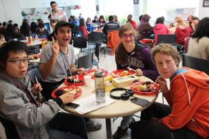 YMCA Academy students enjoying a meal during our Feast of Thanks Celebration