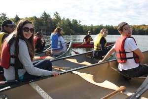 YMCA Academy students canoeing at YMCA Camp Pine Crest