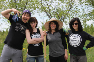 YMCA Academy students planting trees at Evergreen Downsview Park