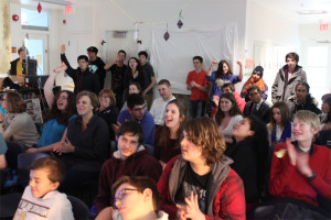 Full-school assemblies, extracurricular clubs, and celebrations (including our annual December talent show) happen in the Academy’s central gathering space. It is in this safe and welcoming space that we come together once a month as a school to discuss issues that matter to high school students, from technology addiction and emotional intelligence to finding a summer job.